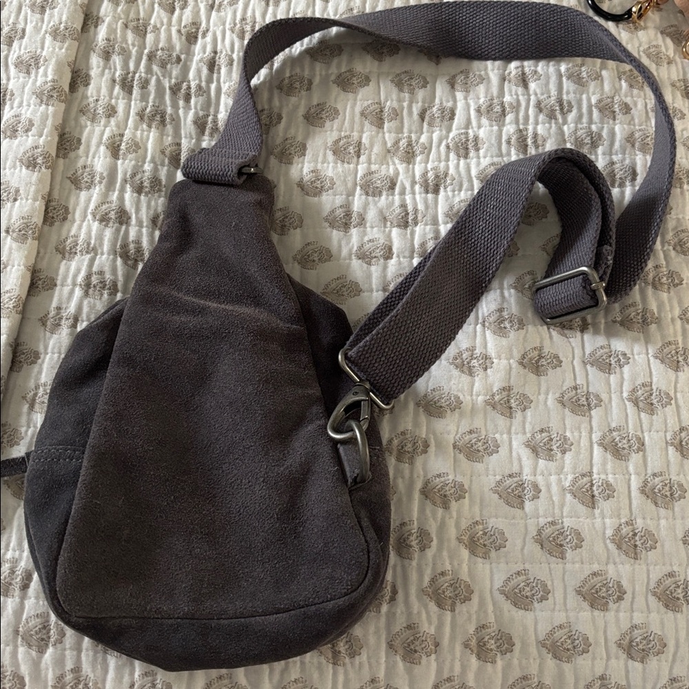 Free People Hudson gray suede Crossbody Bag - Picture 2 of 3